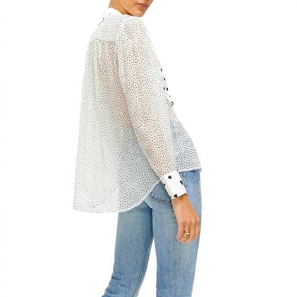 NEW 7 FOR ALL MANKIND patch pocket blouse in black and white - Picture 2 of 3